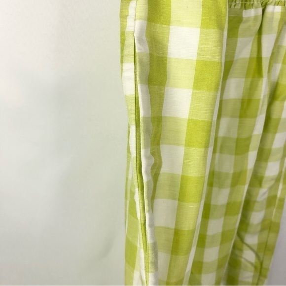 House of Harlow 1960 Lime Green Gingham Plaid Wide Leg Jumpsuit XS - Picture 4 of 5
